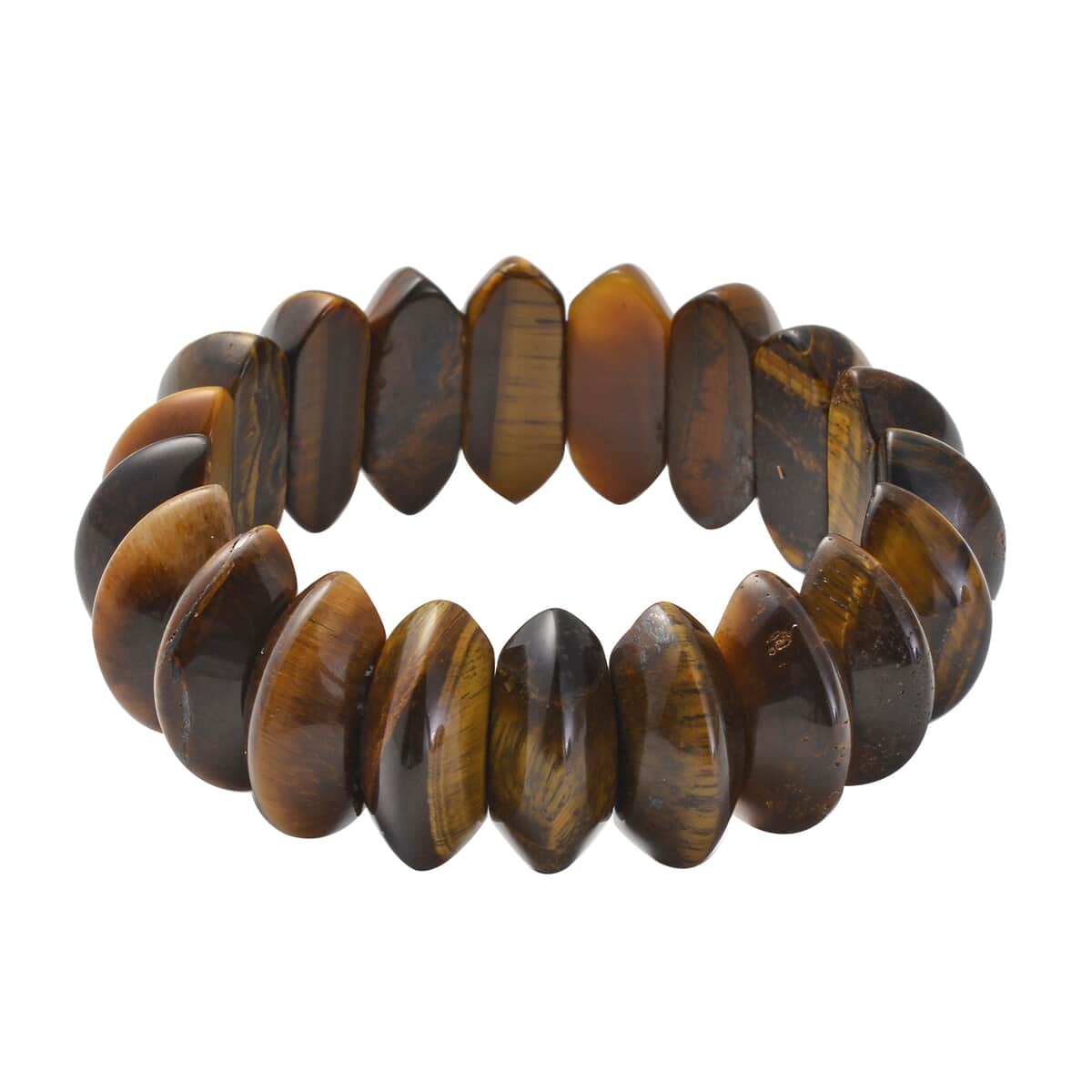 Yellow Tiger's Eye Beaded Stretch Bracelet 336.50 ctw image number 0