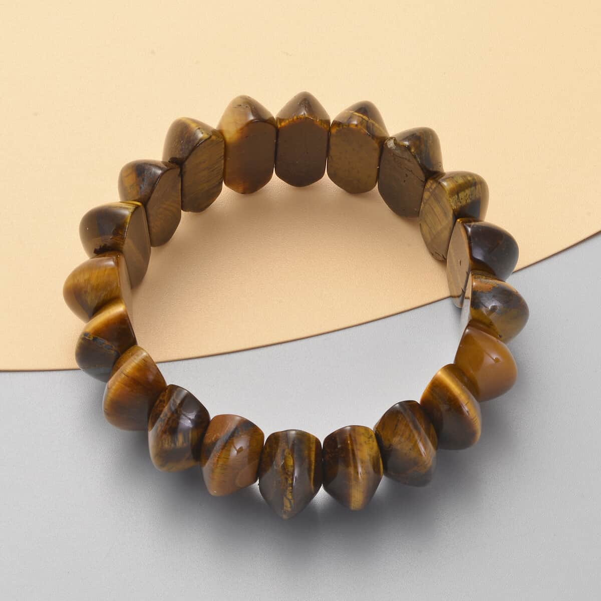 Yellow Tiger's Eye Beaded Stretch Bracelet 336.50 ctw image number 1