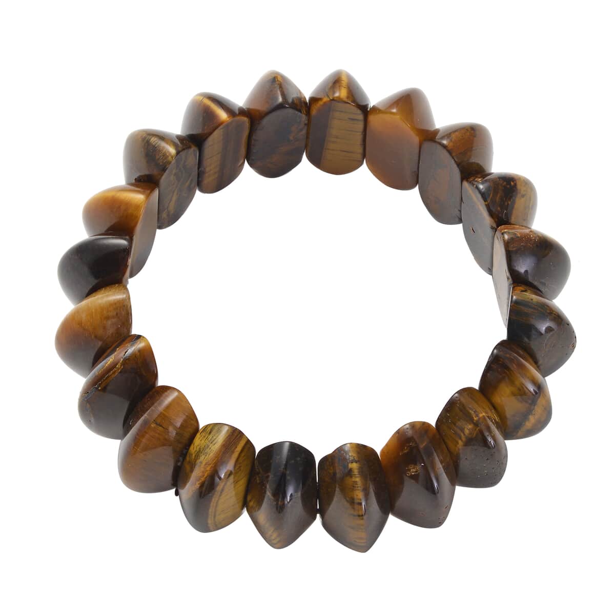 Yellow Tiger's Eye Beaded Stretch Bracelet 336.50 ctw image number 2