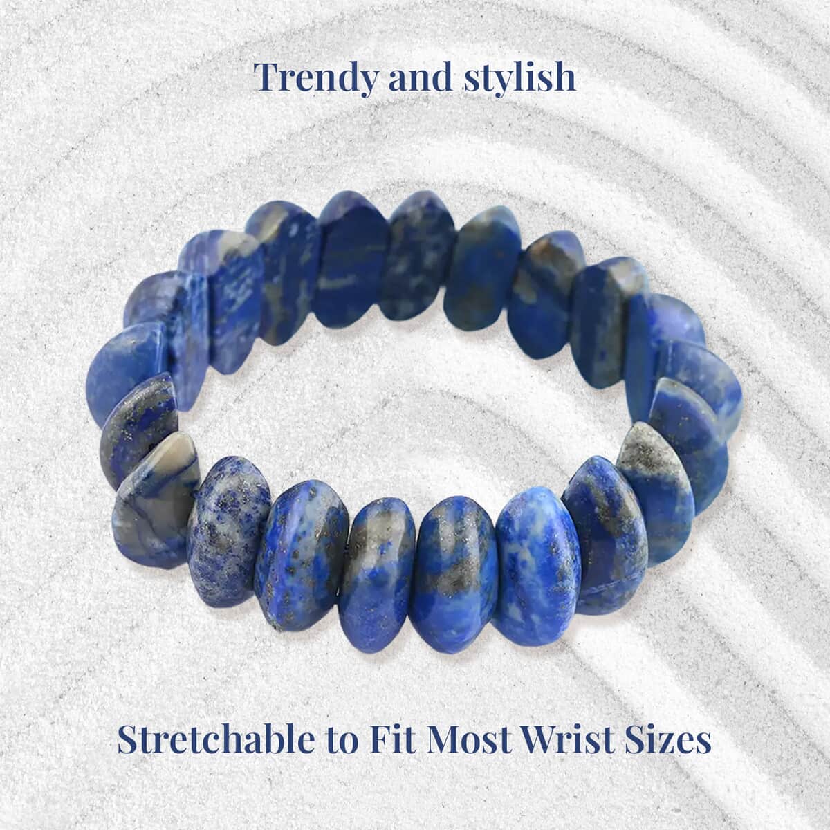 Lapis Lazuli Beaded Stretch Bracelet 348.50 ctw image number 3