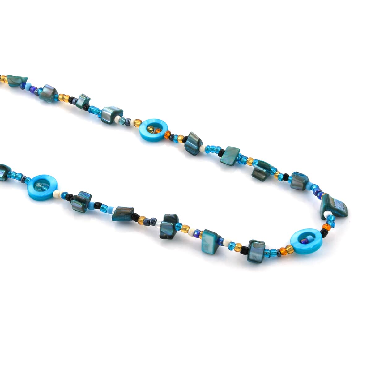 Blue Seed Beads Necklace 40 Inches image number 4