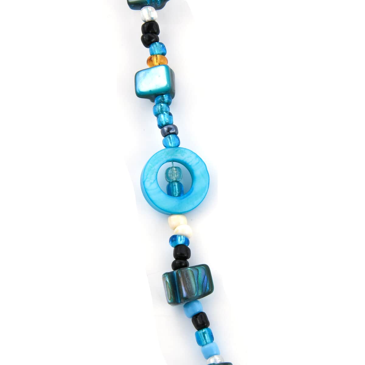 Blue Seed Beads Necklace 40 Inches image number 5