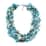 Simulated Turquoise Color Pearl Multi Strand Necklace 18 Inches in Silvertone