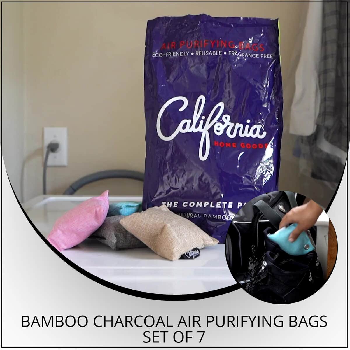 CALIFORNIA HOME GOODS 7 Pack Bamboo Charcoal Air Purifying Bags image number 1