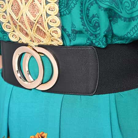 Black Wide Stretch Belt With Metal Buckle - XL image number 3