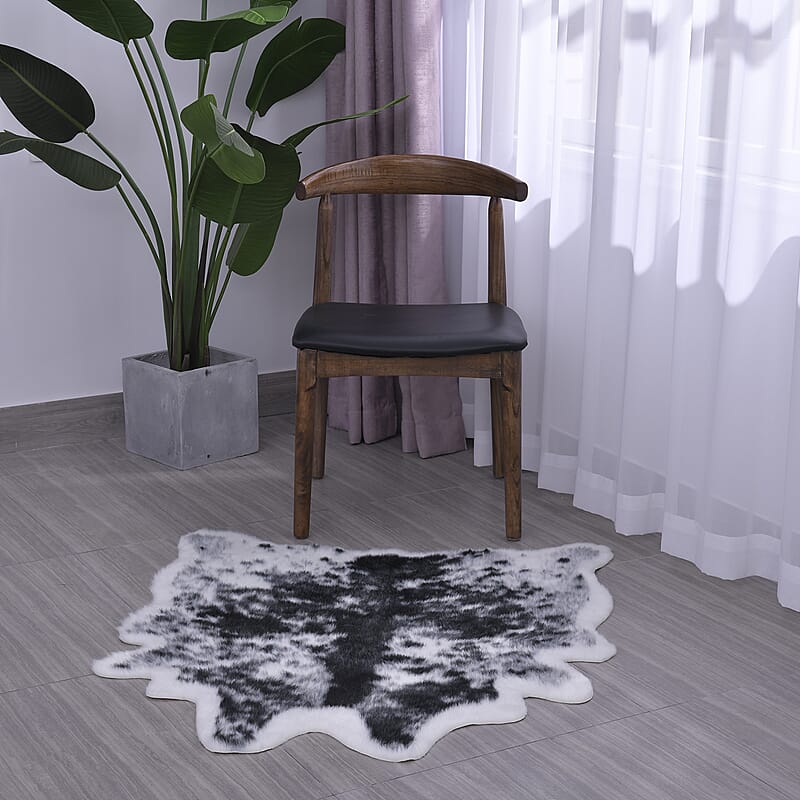 Homesmart Black Faux Cow Hide Rug