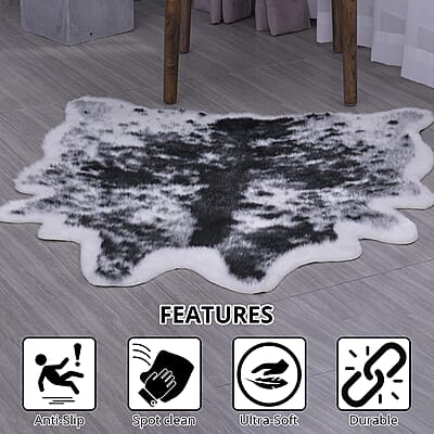 Homesmart Black Faux Cow Hide Rug