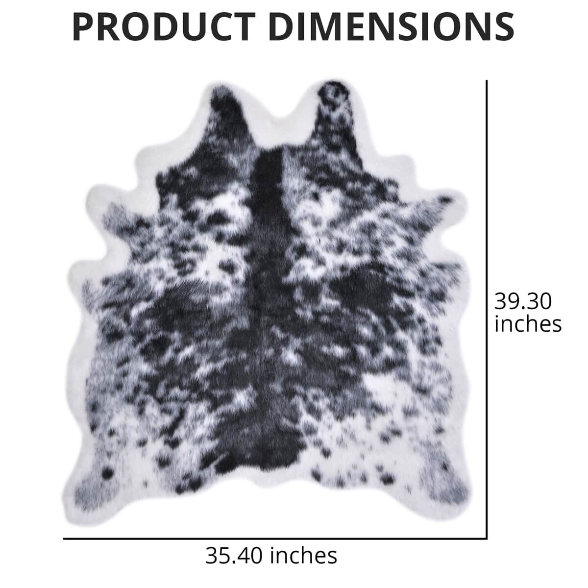 HOMESMART Black Animal Skin Shape Rug (35.4"x39.3") image number 2