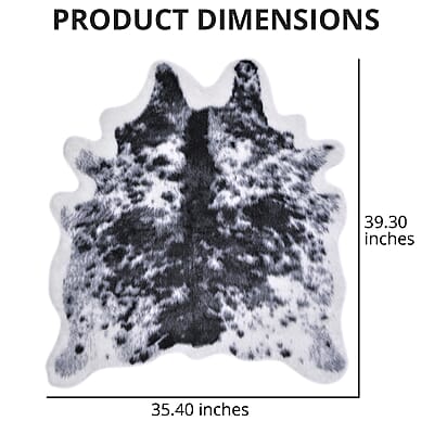 Homesmart Black Faux Cow Hide Rug