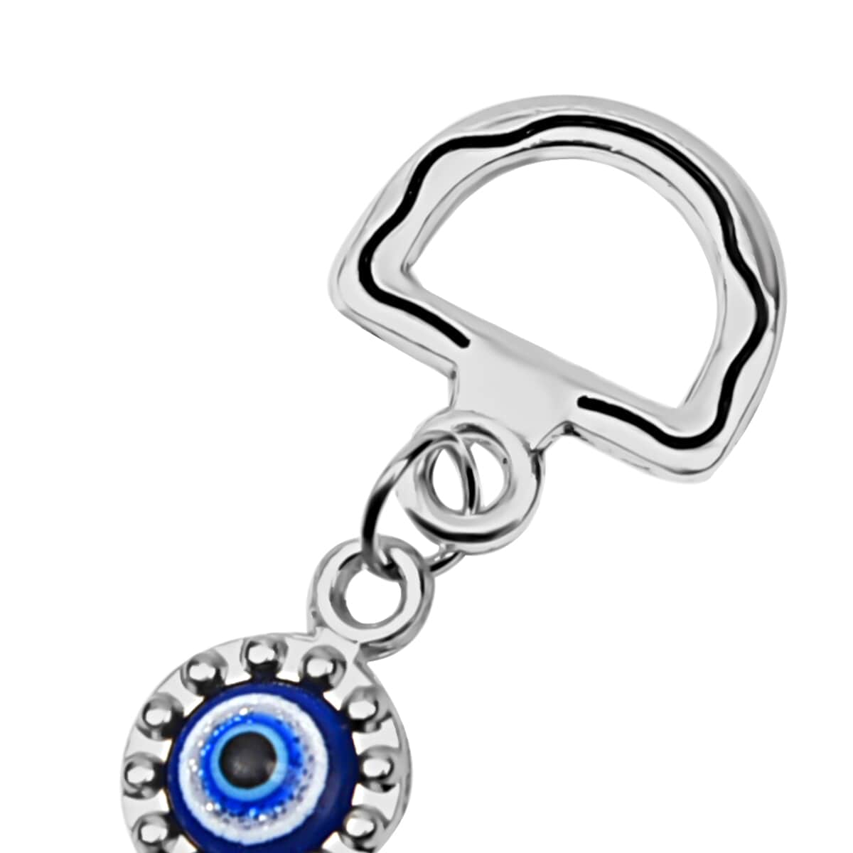 Set of 2 Silver and Blue Butterfly Evil Eye Charm For Wall Hanging Decor in Silvertone image number 2