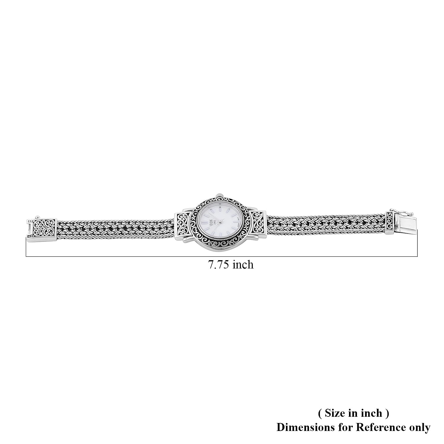 Bali Legacy Eon 1962 Swiss Movement MOP Dial Watch in Sterling Silver (7.00 in)