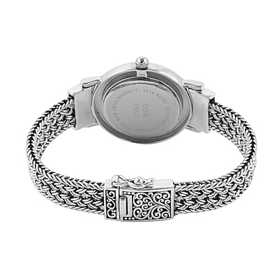 Bali Legacy Eon 1962 Swiss Movement MOP Dial Watch in Sterling Silver (7.50 in)