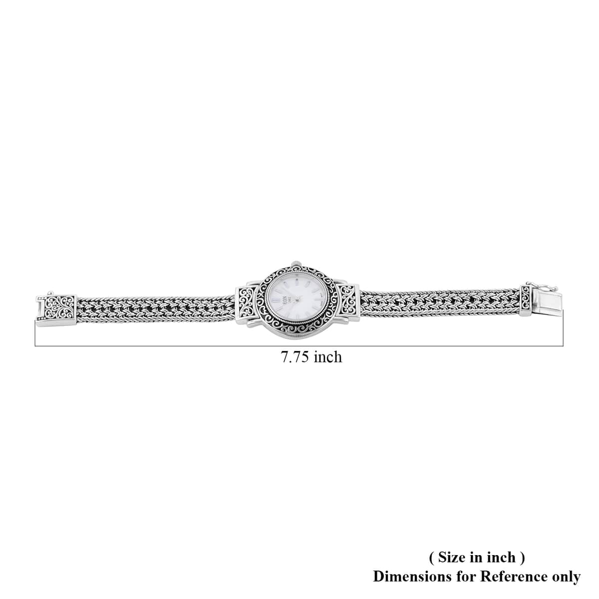 Bali Legacy Eon 1962 Swiss Movement MOP Dial Watch in Sterling Silver (8.00 in) image number 6