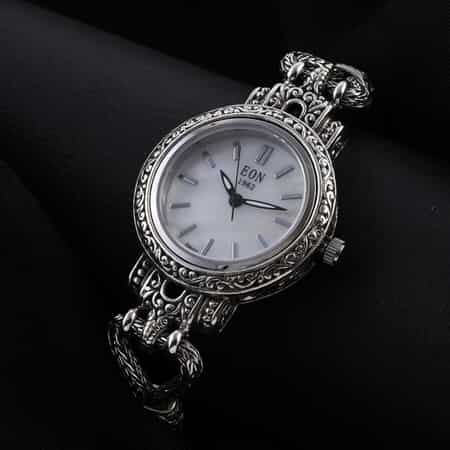 Bali Legacy Eon 1962 Swiss Movement Bracelet Watch with MOP Dial in Sterling Silver (7.50 In) image number 1