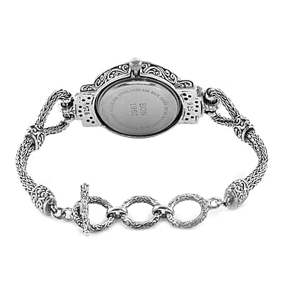 Bali Legacy Eon 1962 Swiss Movement Bracelet Watch with MOP Dial in Sterling Silver (7.50 In)