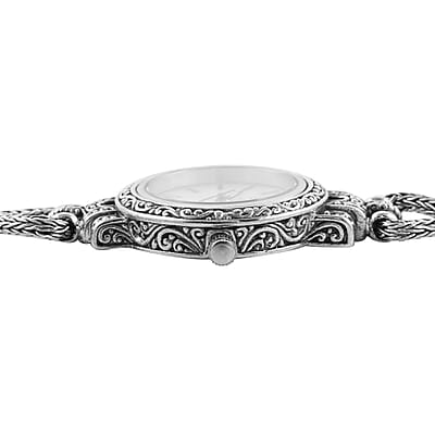 Bali Legacy Eon 1962 Swiss Movement Bracelet Watch with MOP Dial in Sterling Silver (7.50 In)