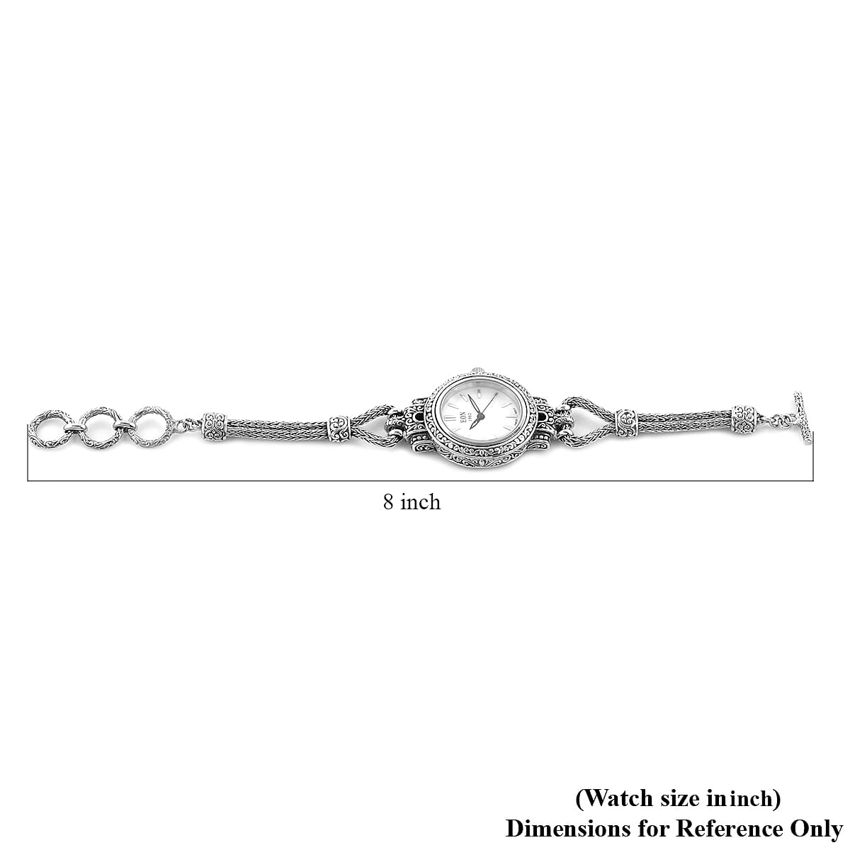 Bali Legacy Eon 1962 Swiss Movement Bracelet Watch with MOP Dial in Sterling Silver (7.50 In)