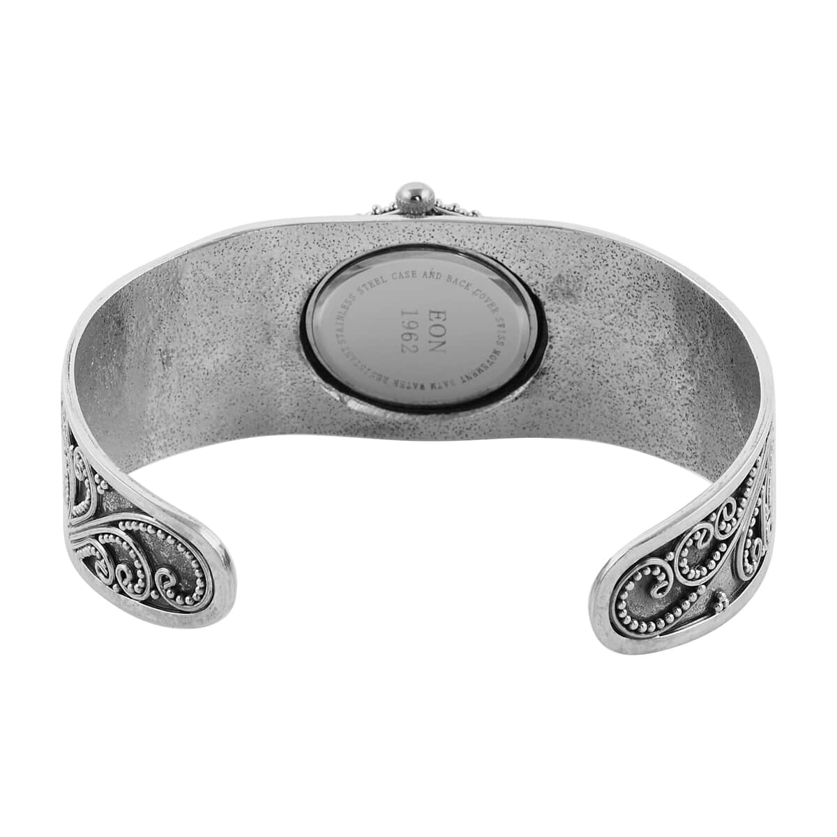 Bali Legacy Eon 1962 Swiss Movement Cuff Bracelet Watch with MOP Dial in Sterling Silver (7.50 In) image number 4