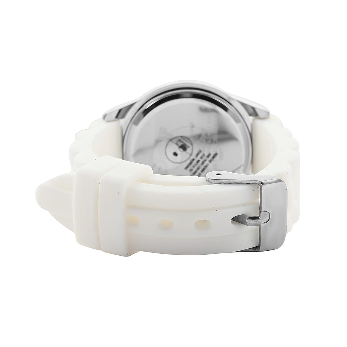 DISNEY Mickey Mouse Hour and Minute Learning Japanes Movement Watch with White Silicone Strap and Stainless Steel Back (34mm) image number 2