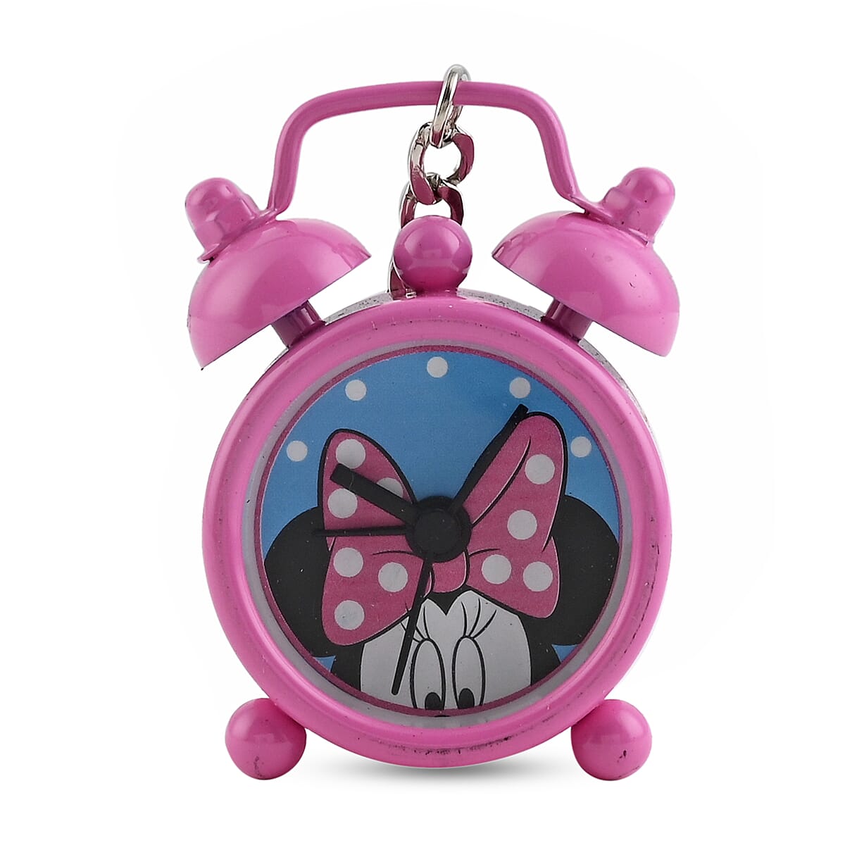 DISNEY Minnie Mouse Clock Quartz Movement Watch Keychain in Pink (40mm) image number 0