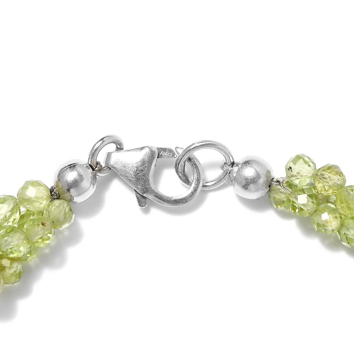 Peridot Beaded Bracelet in Platinum Over Sterling Silver (7.25 In) 40.00 ctw image number 3