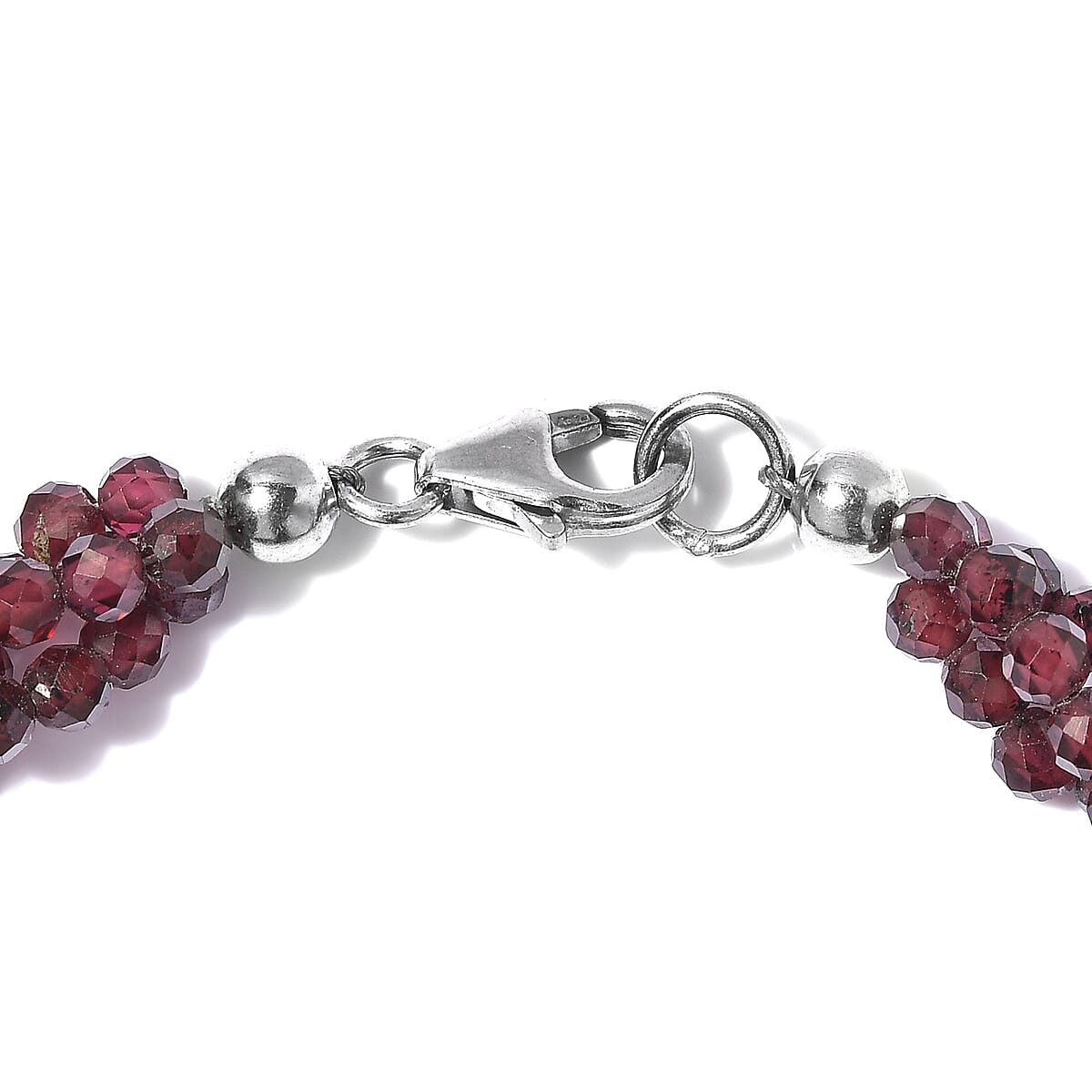 Orissa Rhodolite Garnet Beaded Bracelet in Platinum Over Sterling Silver (7.25 In) 49.00 ctw image number 3