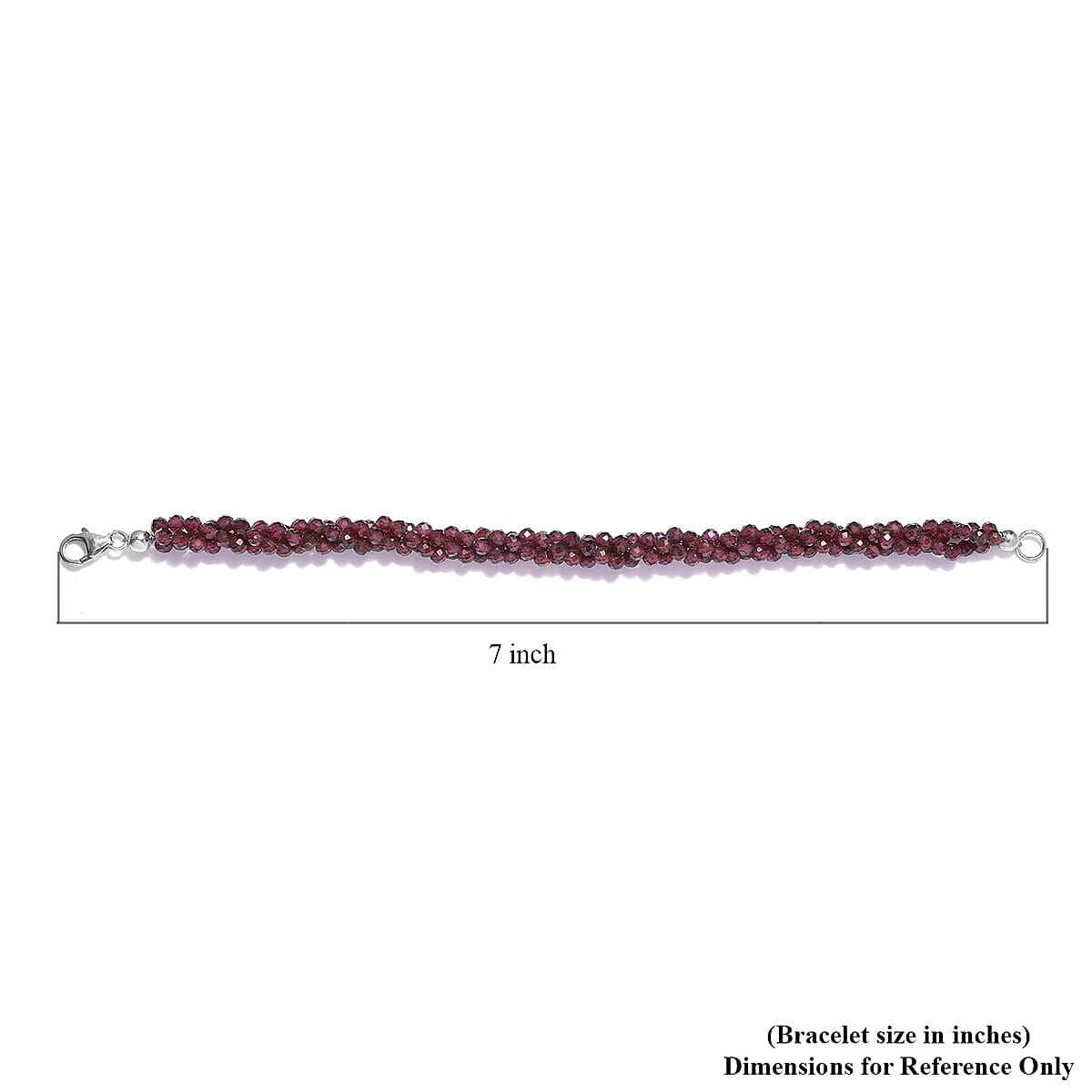 Orissa Rhodolite Garnet Beaded Bracelet in Platinum Over Sterling Silver (7.25 In) 49.00 ctw image number 4
