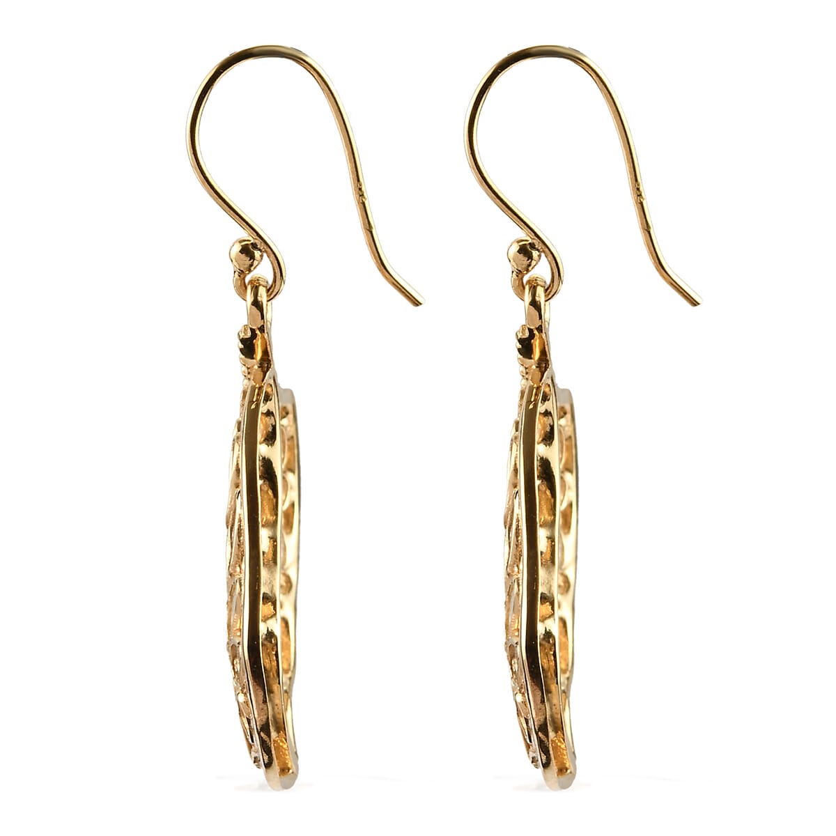 Artisan Crafted Polki Diamond Earrings in 14K Yellow Gold Over Sterling Silver 2.50 ctw image number 3