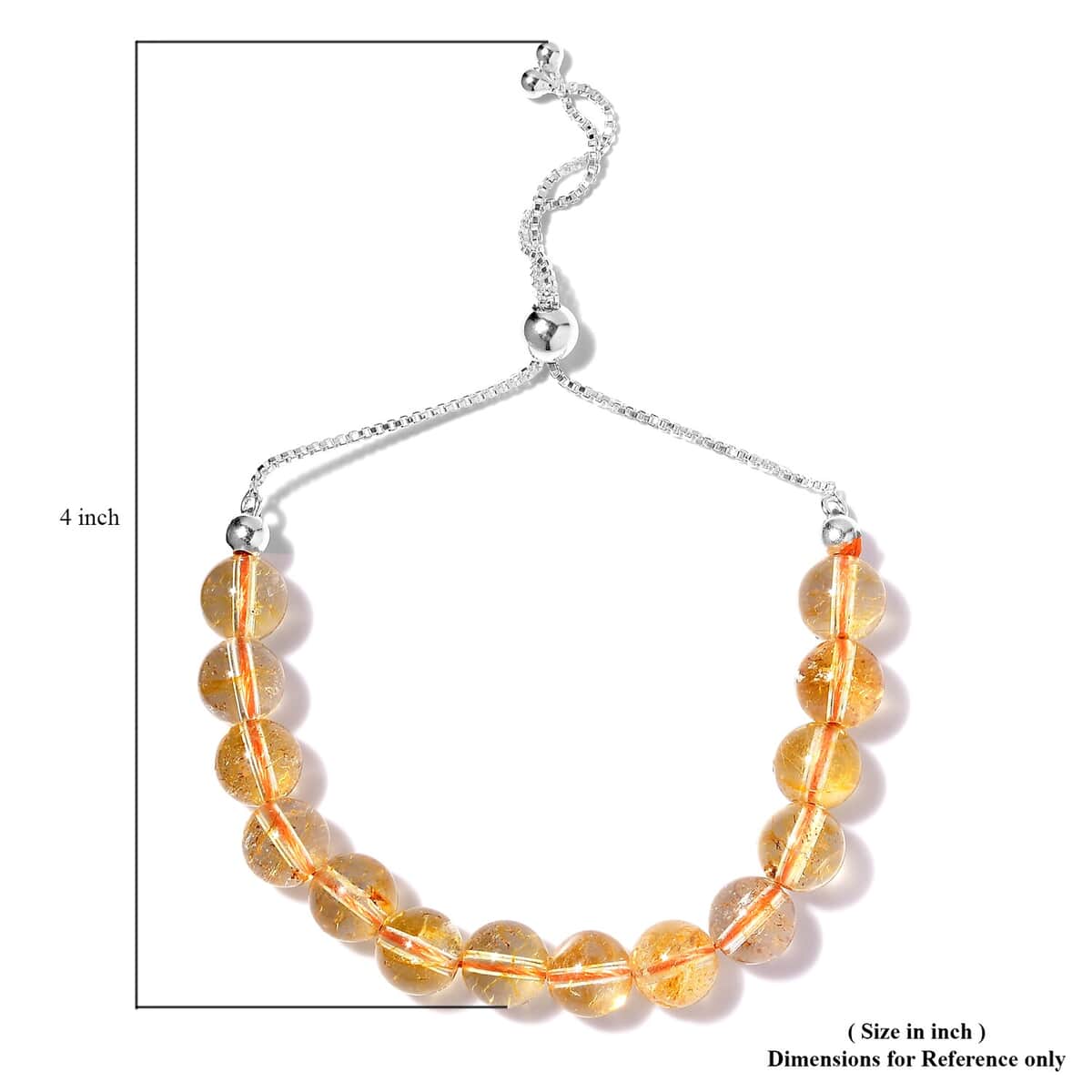 Brazilian Citrine Beaded Bolo Bracelet in Platinum Over Sterling Silver 46.50 ctw image number 4