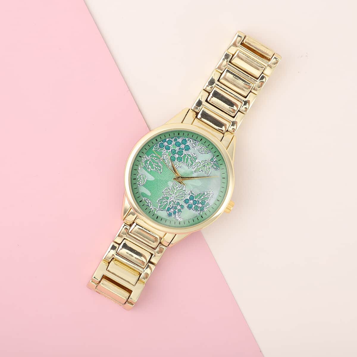 STRADA 10th ANNIVERSARY SPECIAL Japanese Movement Watch with Green Background Grapes Pattern Dial image number 1