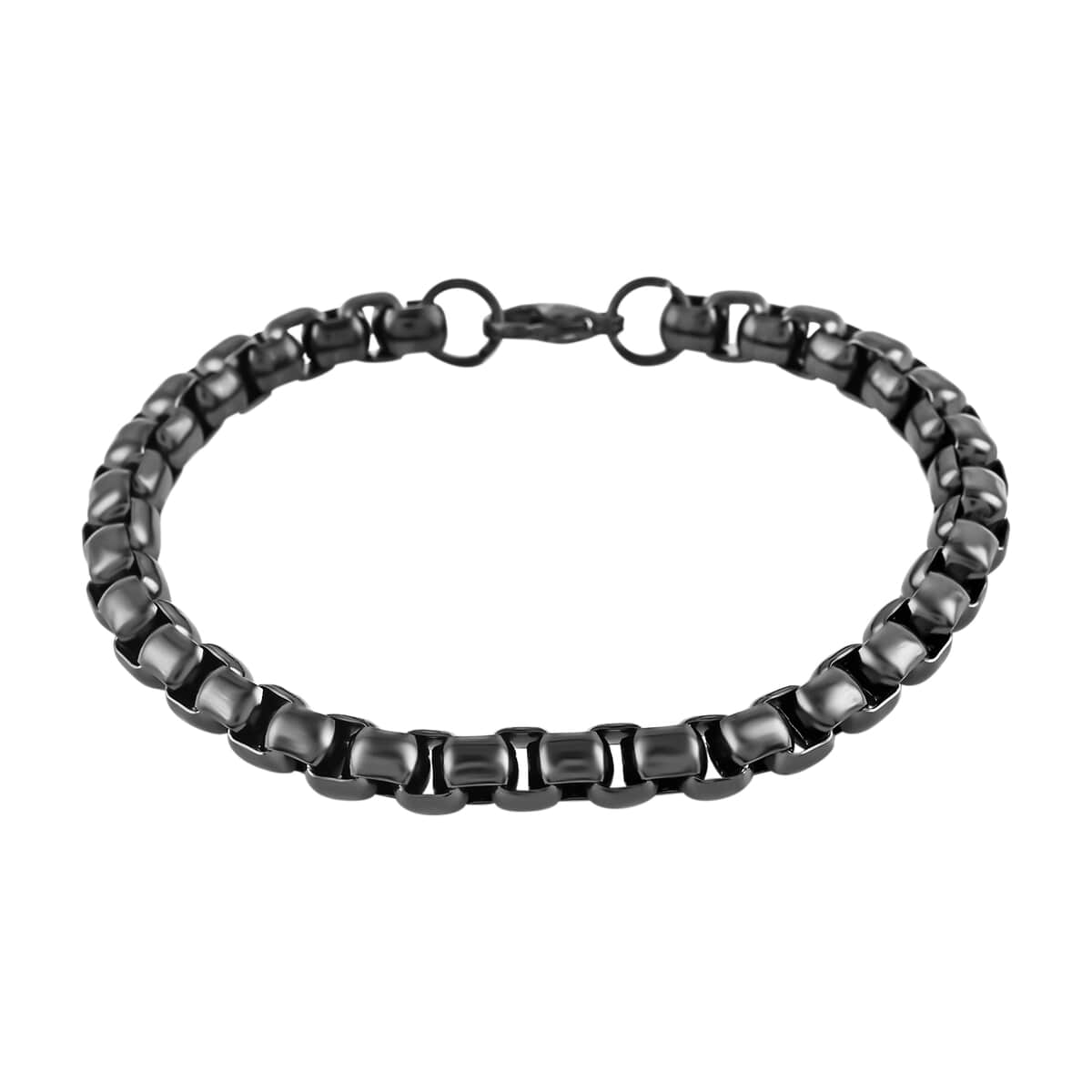BOX Chain Bracelet in ION Plated Black Stainless Steel (8.00 In) 25.40 Grams image number 0