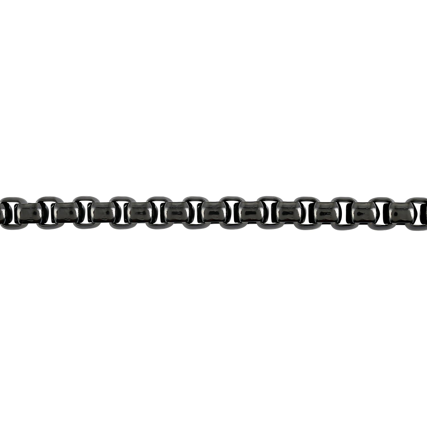 BOX Chain Bracelet in ION Plated Black Stainless Steel (8.00 In) 25.40 Grams