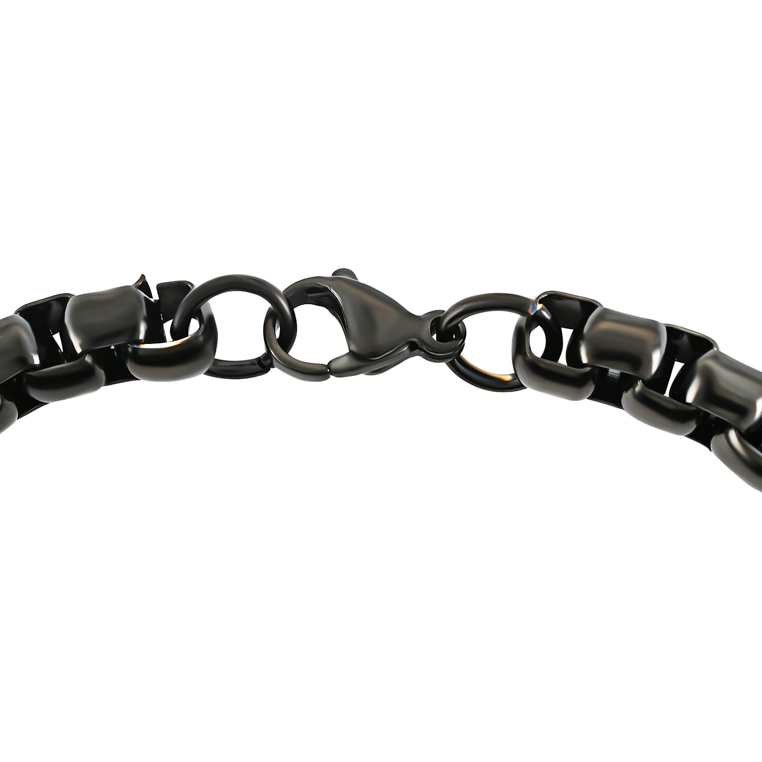 BOX Chain Bracelet in ION Plated Black Stainless Steel (8.00 In) 25.40 Grams