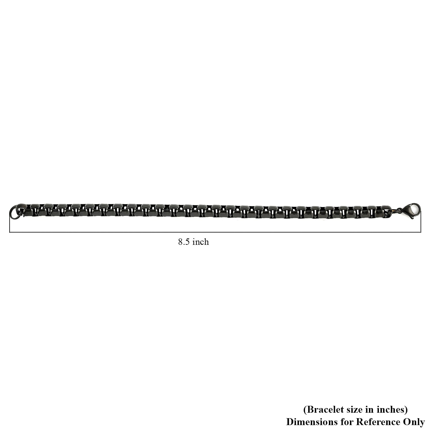 BOX Chain Bracelet in ION Plated Black Stainless Steel (8.00 In) 25.40 Grams