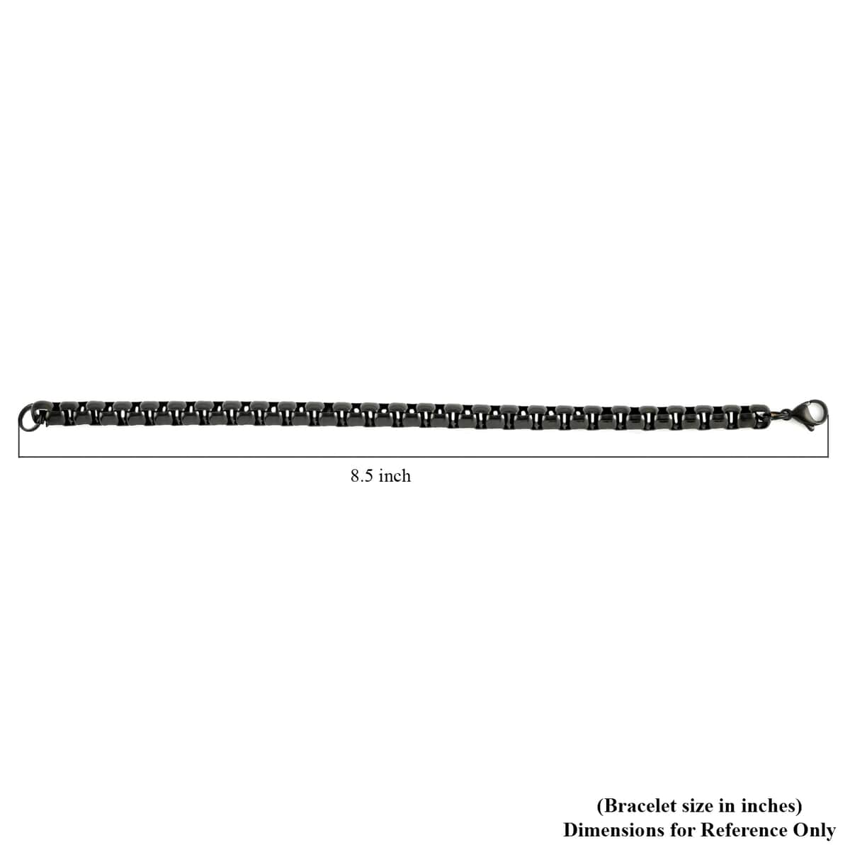 BOX Chain Bracelet in ION Plated Black Stainless Steel (8.00 In) 25.40 Grams image number 3