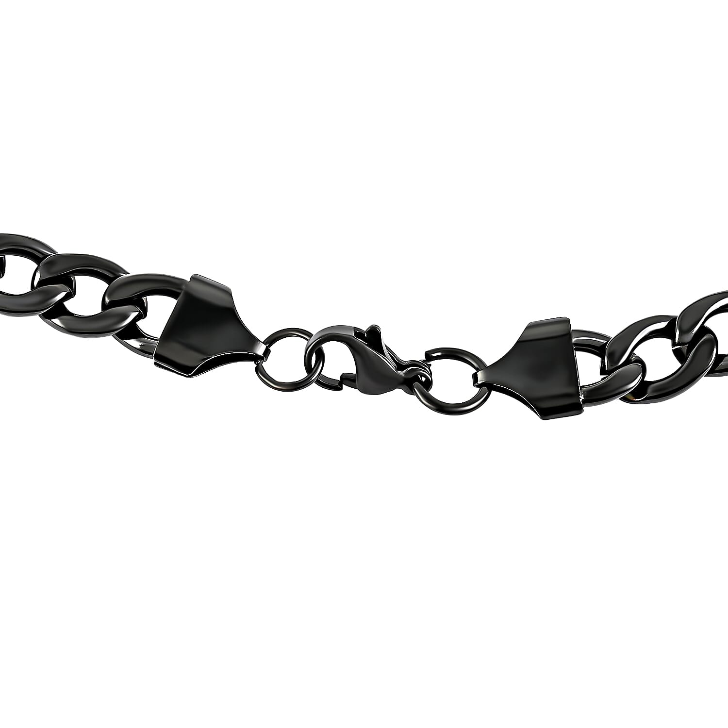 Curb Necklace 24 Inches in ION Plated Black Stainless Steel 58.60 Grams
