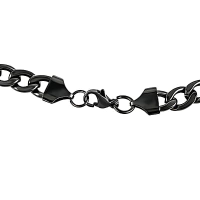 Curb Necklace 24 Inches in ION Plated Black Stainless Steel 58.60 Grams