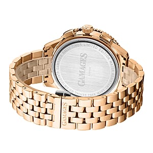 Gamages of London Limited Edition Hand Assembled Watch, Rally Timer Automatic Movement Watch, ION Plated RG Over Stainless Steel Watch (45mm) with FREE GIFT PEN