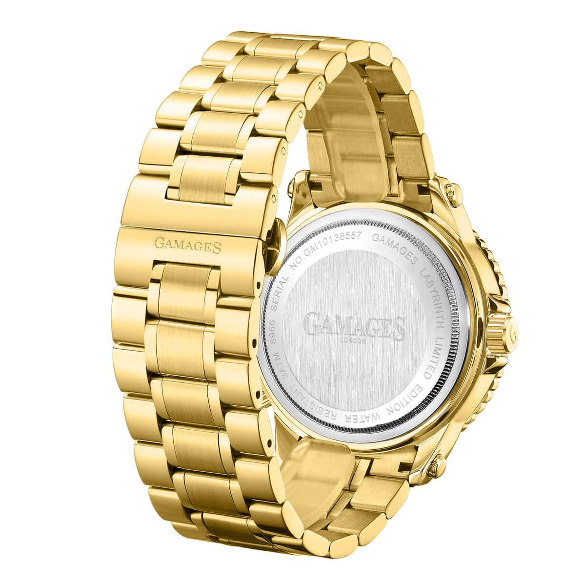 Gamages of London Limited Edition Hand Assembled Labyrinth Automatic Movement Watch in ION Plated Gold Over Stainless Steel (45mm) image number 3
