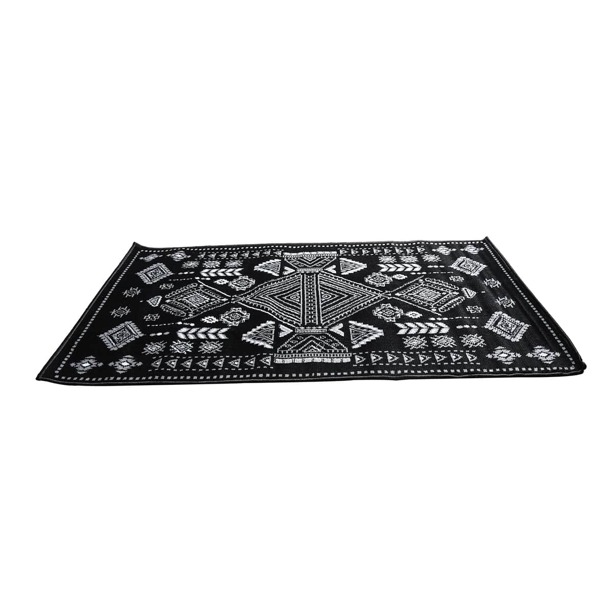 Black and White Polypropylene Mirzae Carpet (59"x39.35") image number 4