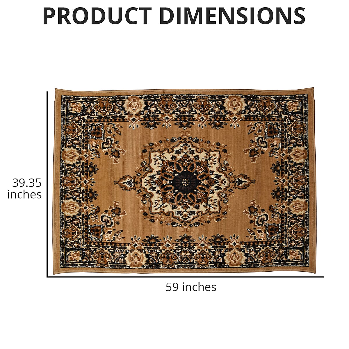 Brown Super Shama Geometric Pattern Non Skid Ultra-Soft Polypropylene Rug image number 3