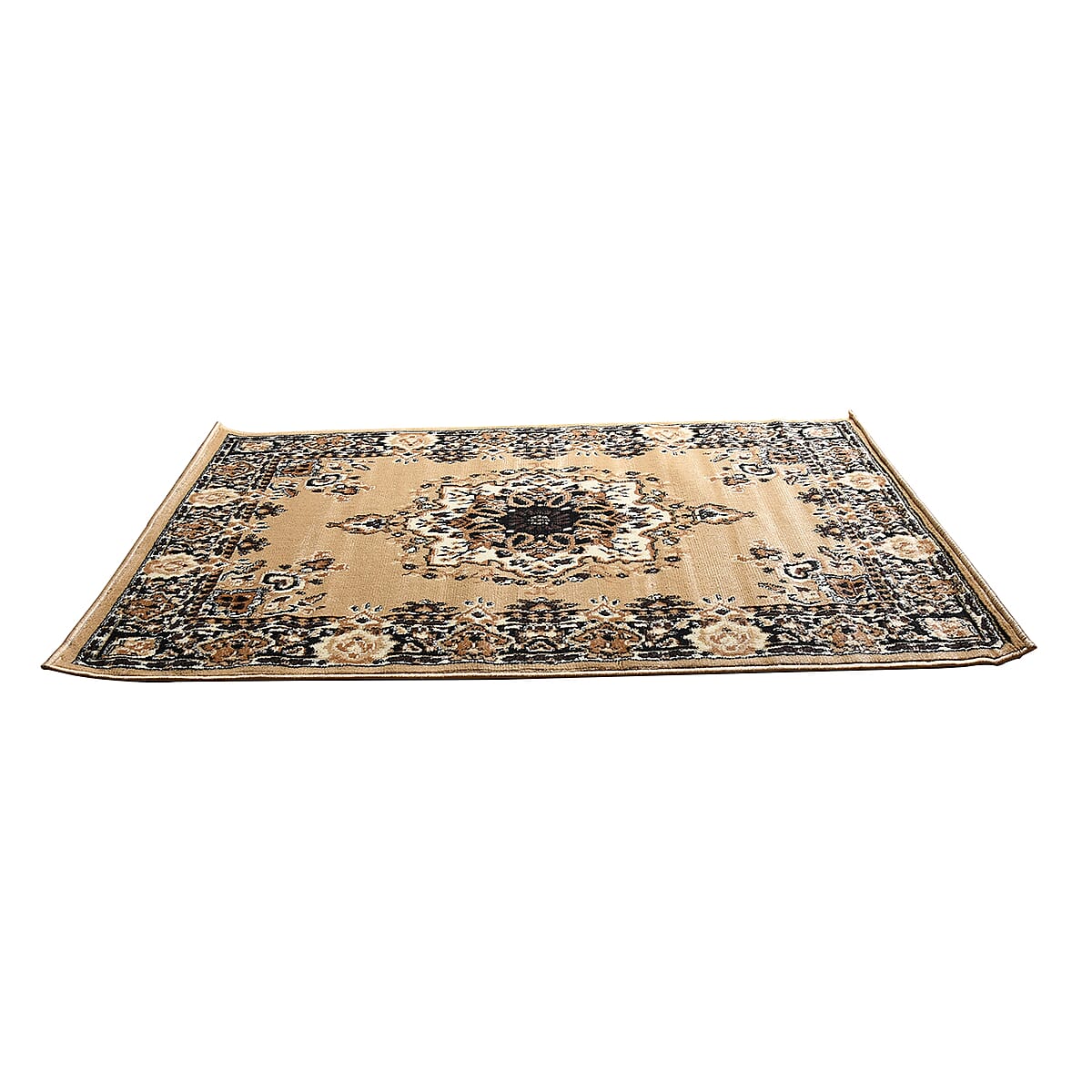Brown Super Shama Geometric Pattern Non Skid Ultra-Soft Polypropylene Rug image number 4
