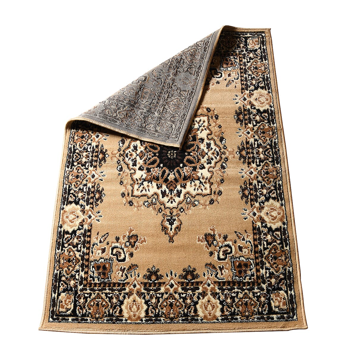 Brown Super Shama Geometric Pattern Non Skid Ultra-Soft Polypropylene Rug image number 5