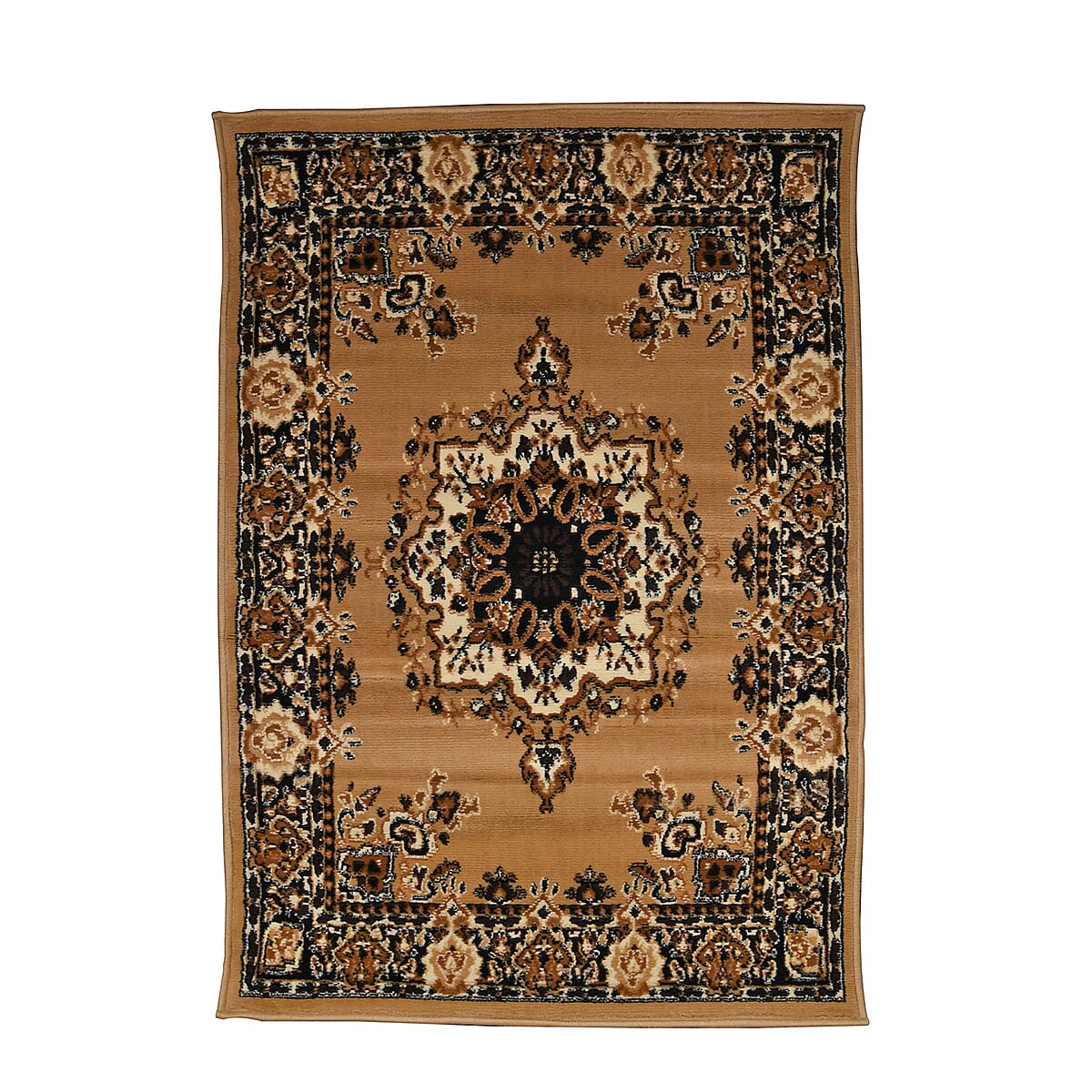 Brown Super Shama Geometric Pattern Non Skid Ultra-Soft Polypropylene Rug image number 6