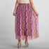 JOVIE Purple Geometric Printed Skirt for Women with Drawstring - One Size Fits Most | Long Skirt | Summer Skirts | Women Skirt image number 1