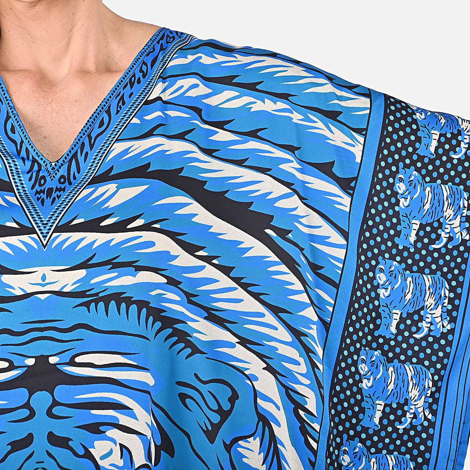 Tiger Print Knee-Length Kaftan