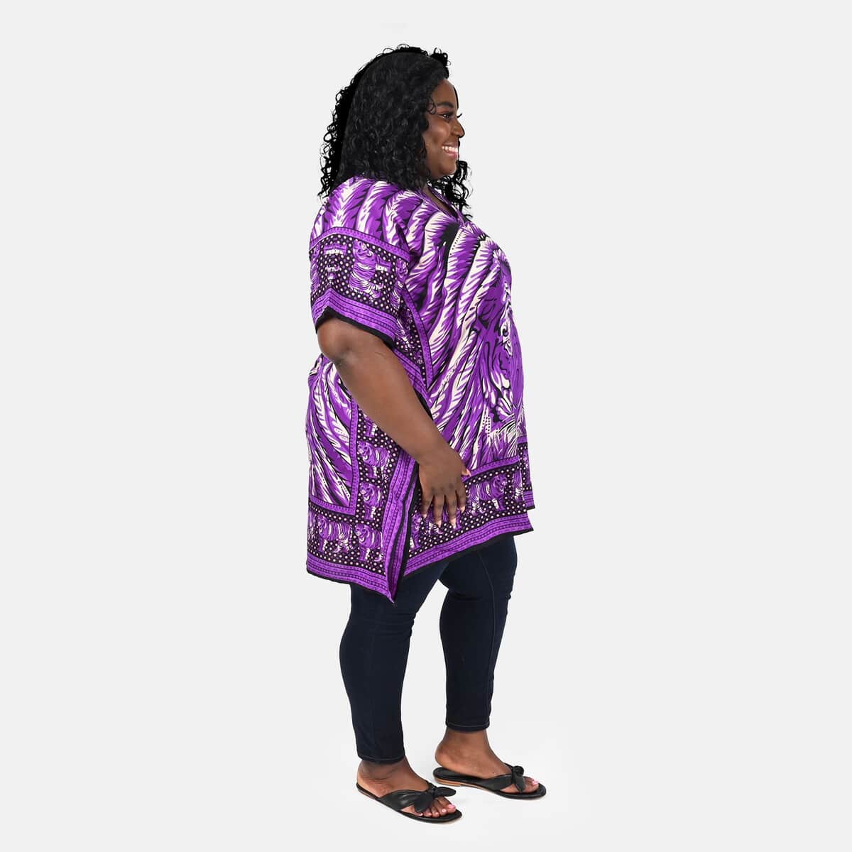 Tiger Print Knee-Length Kaftan image number 1