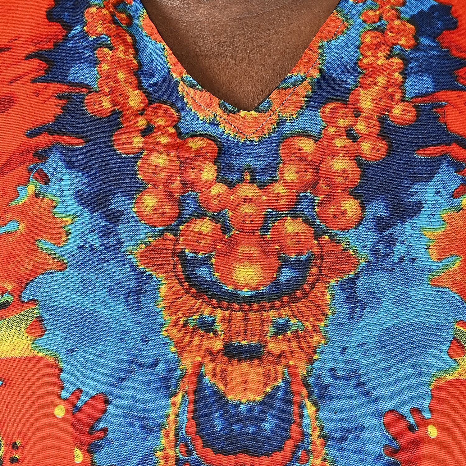 Kaleidoscope Print Knee-Length Kaftan