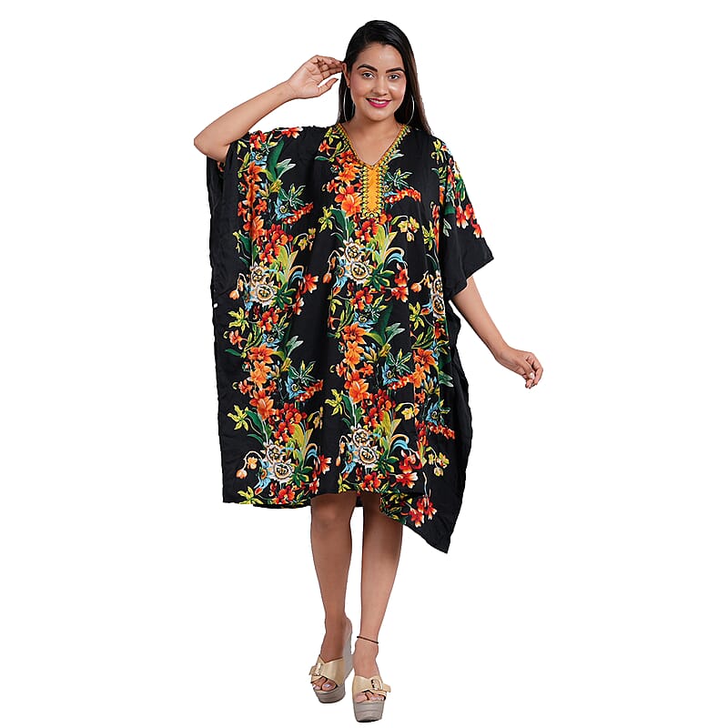 V-Neck Knee-Length Kaftan