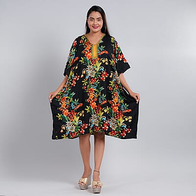 V-Neck Knee-Length Kaftan